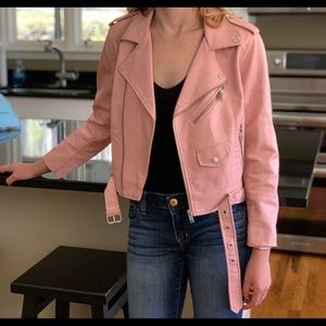Zara faux leather pink jacket